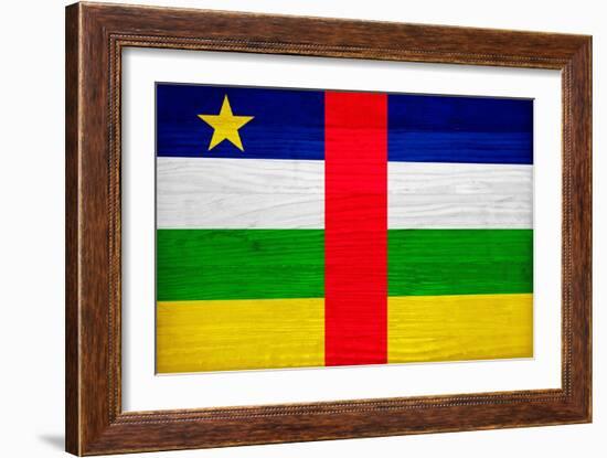 Central African Republic Flag Design with Wood Patterning - Flags of the World Series-Philippe Hugonnard-Framed Premium Giclee Print