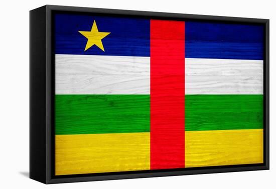 Central African Republic Flag Design with Wood Patterning - Flags of the World Series-Philippe Hugonnard-Framed Stretched Canvas