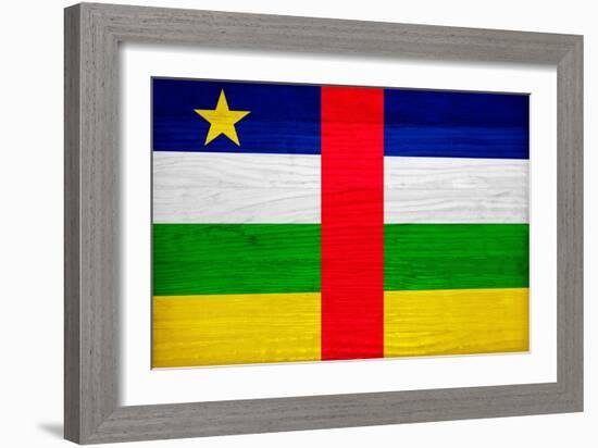 Central African Republic Flag Design with Wood Patterning - Flags of the World Series-Philippe Hugonnard-Framed Art Print