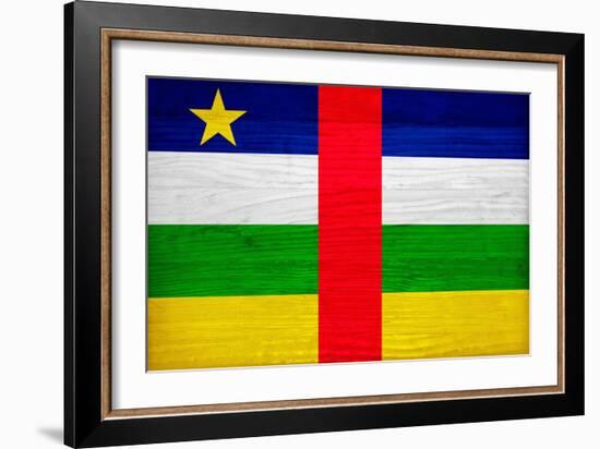 Central African Republic Flag Design with Wood Patterning - Flags of the World Series-Philippe Hugonnard-Framed Art Print