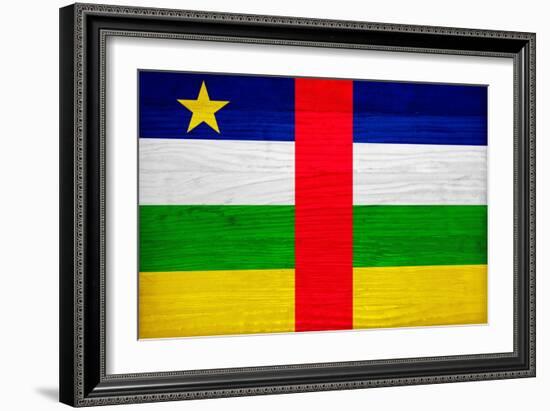 Central African Republic Flag Design with Wood Patterning - Flags of the World Series-Philippe Hugonnard-Framed Art Print