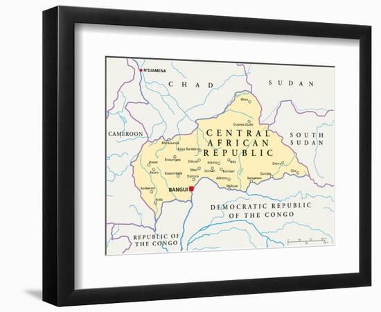 Central African Republic Political Map-Peter Hermes Furian-Framed Art Print