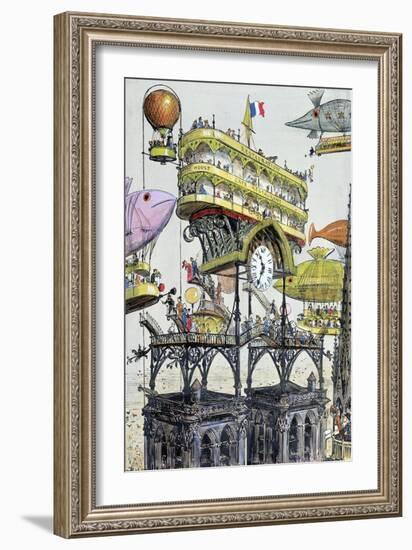 Central Aircraft Station at Notre-Dame-Albert Robida-Framed Giclee Print