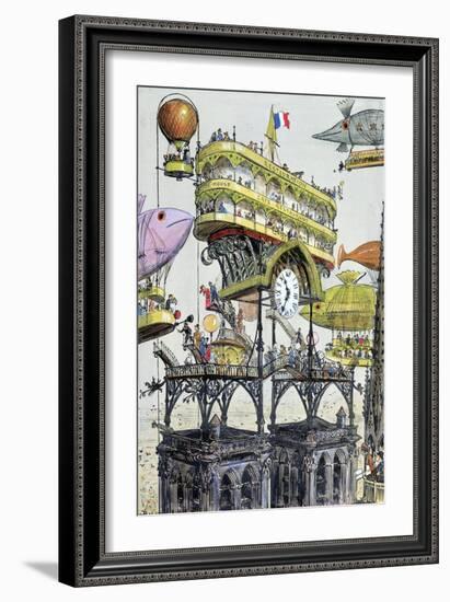 Central Aircraft Station at Notre-Dame-Albert Robida-Framed Giclee Print