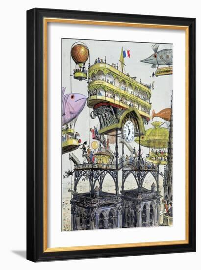 Central Aircraft Station at Notre-Dame-Albert Robida-Framed Giclee Print