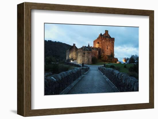 Central Alley from Eilean Donan Castle at Dusk-pink candy-Framed Photographic Print