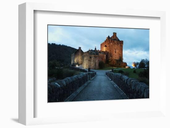 Central Alley from Eilean Donan Castle at Dusk-pink candy-Framed Photographic Print