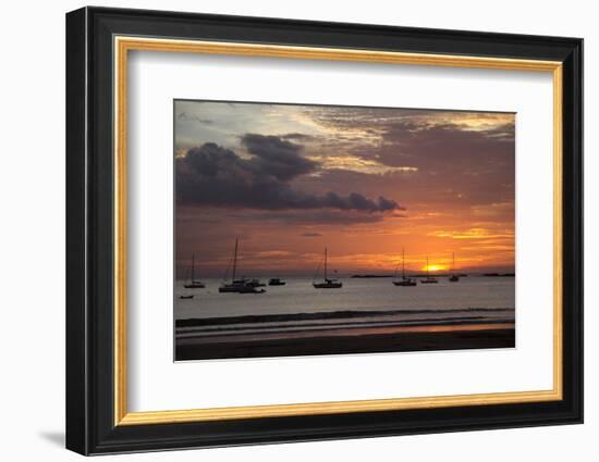 Central America, Nicaragua. Sunset at San Juan Del Sur Harbor-Kymri Wilt-Framed Photographic Print