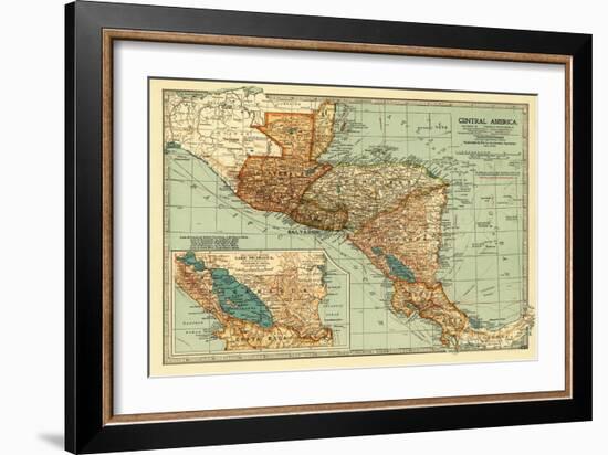 Central America - Panoramic Map-Lantern Press-Framed Art Print