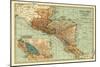 Central America - Panoramic Map-Lantern Press-Mounted Art Print