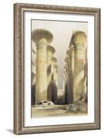 Central avenue of the Great Hall of Columns, Karnak, Egypt, 19th century-David Roberts-Framed Giclee Print