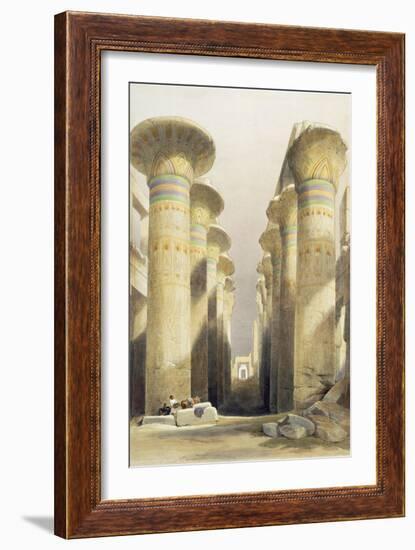 Central avenue of the Great Hall of Columns, Karnak, Egypt, 19th century-David Roberts-Framed Giclee Print