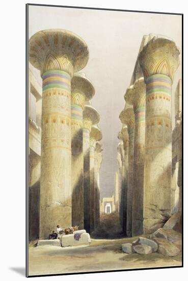 Central avenue of the Great Hall of Columns, Karnak, Egypt, 19th century-David Roberts-Mounted Giclee Print