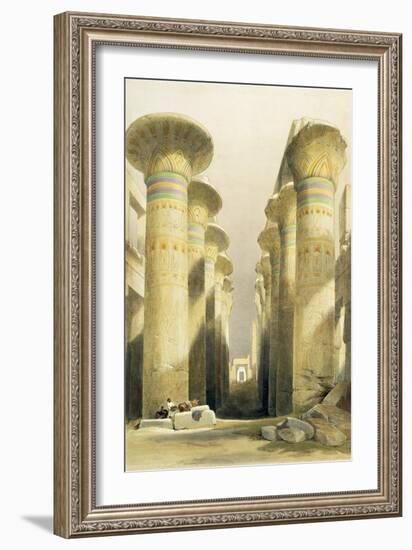 Central Avenue of the Great Hall of Columns, Karnak, from Egypt and Nubia, Vol.1-David Roberts-Framed Giclee Print