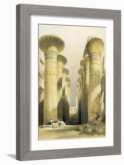 Central Avenue of the Great Hall of Columns, Karnak, from Egypt and Nubia, Vol.1-David Roberts-Framed Giclee Print