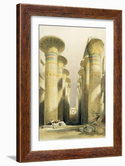 Central Avenue of the Great Hall of Columns, Karnak, from Egypt and Nubia, Vol.1-David Roberts-Framed Giclee Print