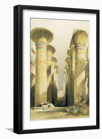 Central Avenue of the Great Hall of Columns, Karnak, from Egypt and Nubia, Vol.1-David Roberts-Framed Giclee Print