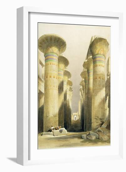 Central Avenue of the Great Hall of Columns, Karnak, from Egypt and Nubia, Vol.1-David Roberts-Framed Giclee Print