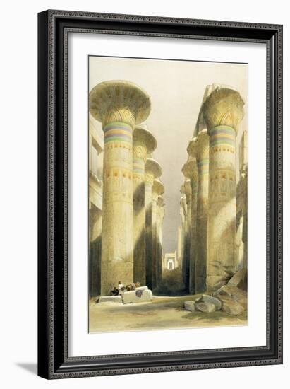 Central Avenue of the Great Hall of Columns, Karnak, from Egypt and Nubia, Vol.1-David Roberts-Framed Giclee Print