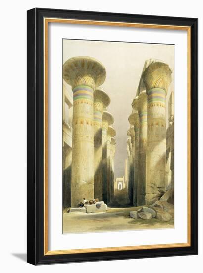 Central Avenue of the Great Hall of Columns, Karnak, from Egypt and Nubia, Vol.1-David Roberts-Framed Giclee Print