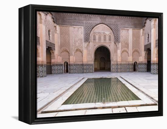 Central Courtyard and Pool, Medersa Ali Ben Youssef, Medina, Marrakesh, Morocco-Stephen Studd-Framed Premier Image Canvas