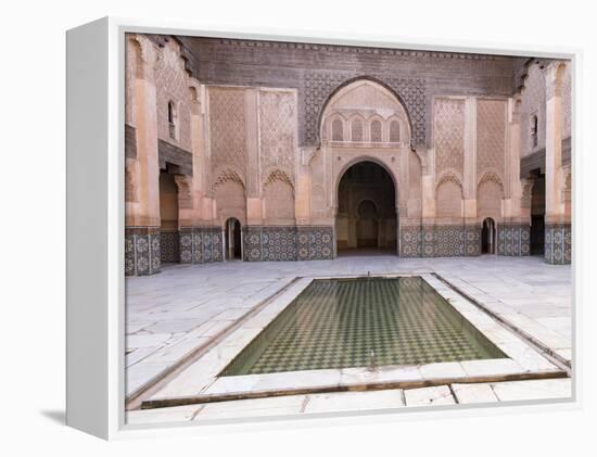 Central Courtyard and Pool, Medersa Ali Ben Youssef, Medina, Marrakesh, Morocco-Stephen Studd-Framed Premier Image Canvas