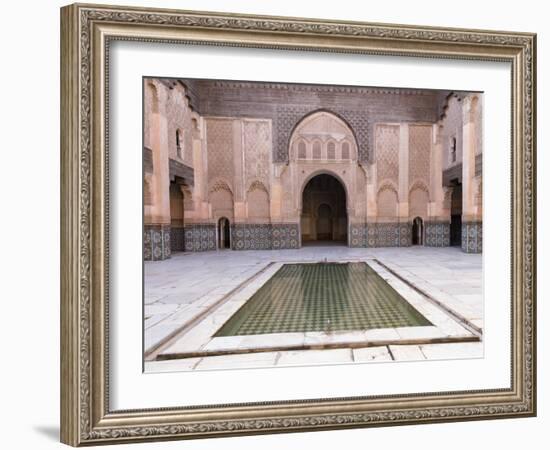 Central Courtyard and Pool, Medersa Ali Ben Youssef, Medina, Marrakesh, Morocco-Stephen Studd-Framed Photographic Print