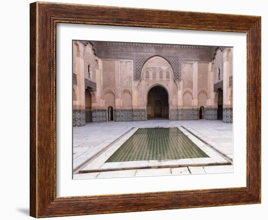 Central Courtyard and Pool, Medersa Ali Ben Youssef, Medina, Marrakesh, Morocco-Stephen Studd-Framed Photographic Print