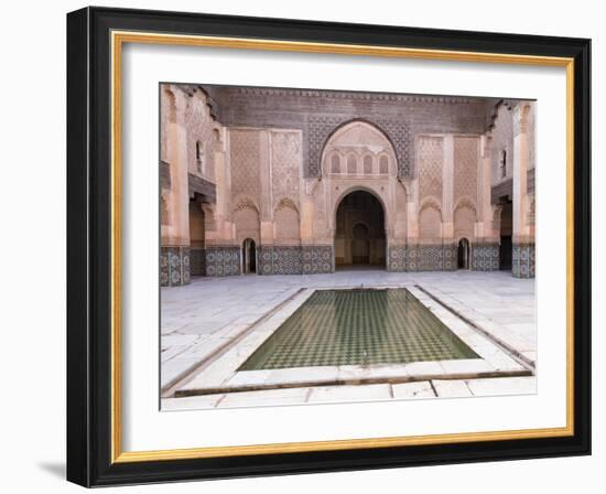 Central Courtyard and Pool, Medersa Ali Ben Youssef, Medina, Marrakesh, Morocco-Stephen Studd-Framed Photographic Print