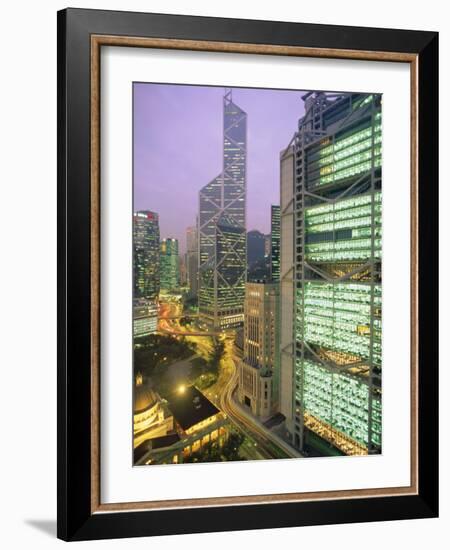 Central from Princes Building, Legco Bank of China, Hk Bank, Hong Kong, China, Asia-Tim Hall-Framed Photographic Print