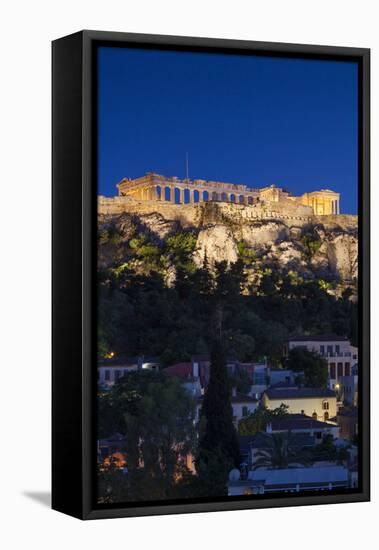 Central Greece, Athens, Acropolis, Elevated View, Dusk-Walter Bibikow-Framed Premier Image Canvas