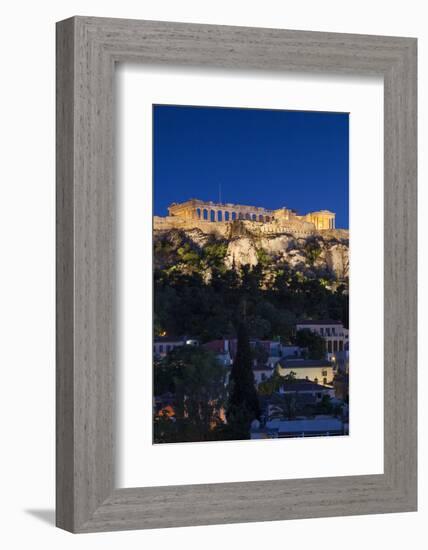 Central Greece, Athens, Acropolis, Elevated View, Dusk-Walter Bibikow-Framed Photographic Print