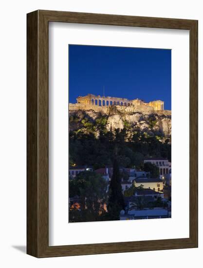 Central Greece, Athens, Acropolis, Elevated View, Dusk-Walter Bibikow-Framed Photographic Print