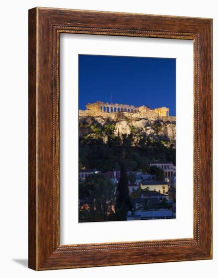 Central Greece, Athens, Acropolis, Elevated View, Dusk-Walter Bibikow-Framed Photographic Print