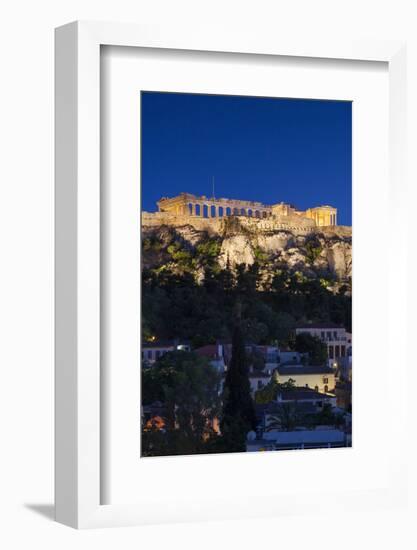 Central Greece, Athens, Acropolis, Elevated View, Dusk-Walter Bibikow-Framed Photographic Print