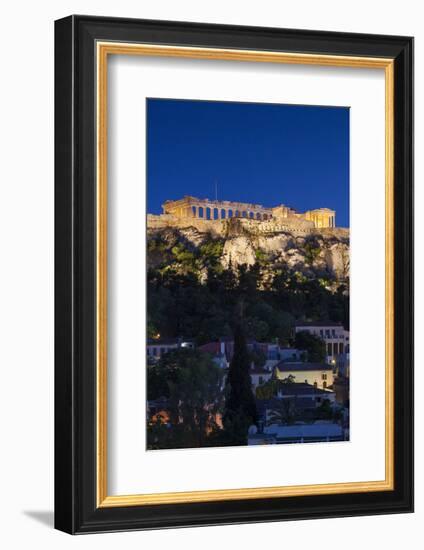 Central Greece, Athens, Acropolis, Elevated View, Dusk-Walter Bibikow-Framed Photographic Print