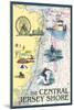 Central Jersey Shore - Nautical Chart-Lantern Press-Mounted Art Print