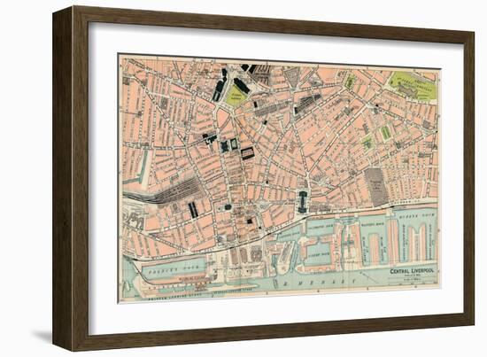 'Central Liverpool', c20th Century-John Bartholomew-Framed Giclee Print