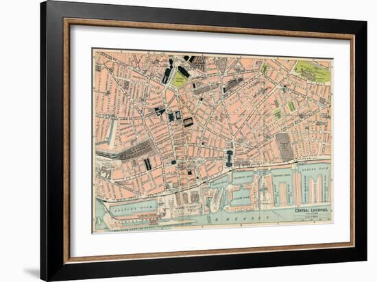 'Central Liverpool', c20th Century-John Bartholomew-Framed Giclee Print