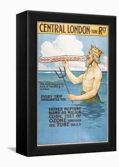 Central London Underground Railway - the Tube Vintage Poster-Lantern Press-Framed Stretched Canvas
