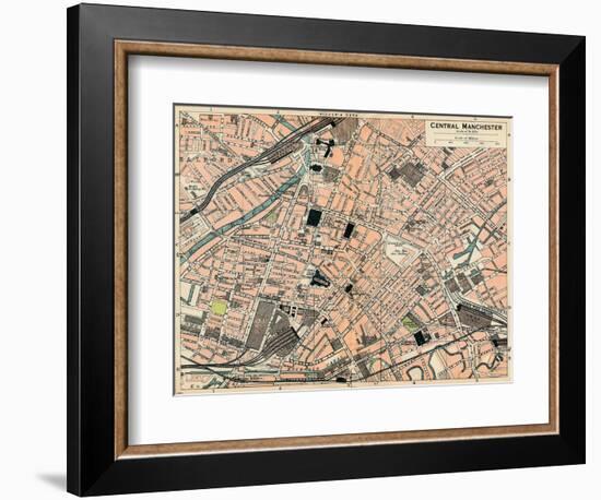 'Central Manchester', c20th Century-John Bartholomew-Framed Giclee Print