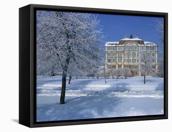 Central Naval Museum in a Snowy Winter Landscape in St. Petersburg, Russia, Europe-Christina Gascoigne-Framed Premier Image Canvas