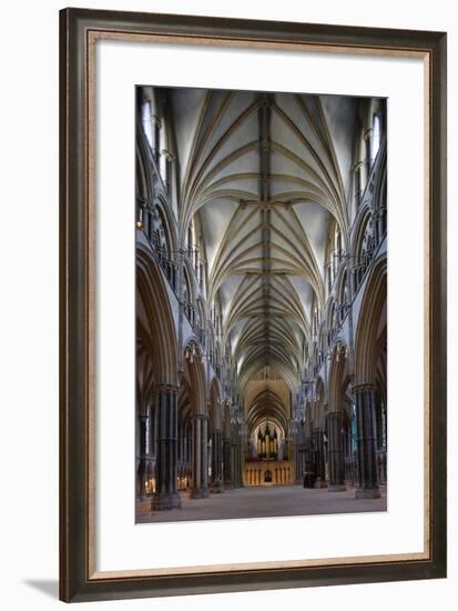 Central Nave of Lincoln Cathedral-null-Framed Photographic Print