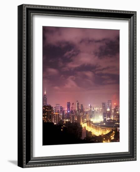 Central Overview from Stubbs Road Lookout, Hong Kong, China-Brent Bergherm-Framed Photographic Print