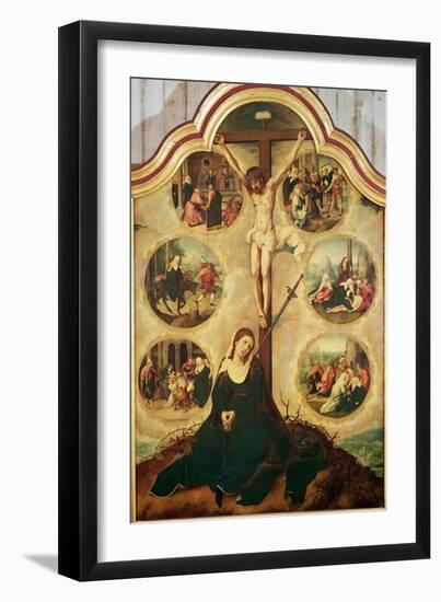 Central Panel of a Triptych Depicting the Seven Sorrows of the Virgin, c.1520-35-Bernard van Orley-Framed Giclee Print