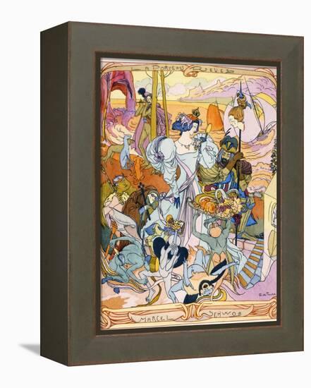 Central Panel of a Triptych Illustration from the Book 'La Porte Des Reves' by Marcel Schwob, 1899-Georges de Feure-Framed Premier Image Canvas