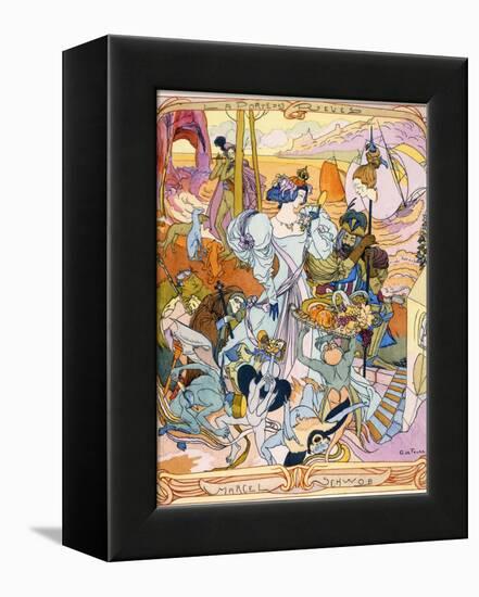 Central Panel of a Triptych Illustration from the Book 'La Porte Des Reves' by Marcel Schwob, 1899-Georges de Feure-Framed Premier Image Canvas