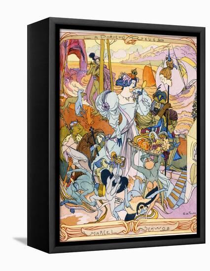 Central Panel of a Triptych Illustration from the Book 'La Porte Des Reves' by Marcel Schwob, 1899-Georges de Feure-Framed Premier Image Canvas