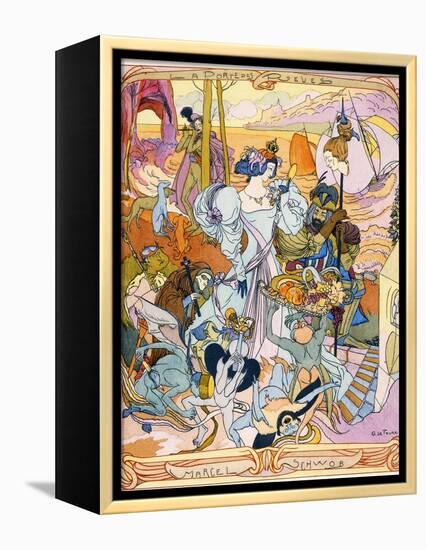 Central Panel of a Triptych Illustration from the Book 'La Porte Des Reves' by Marcel Schwob, 1899-Georges de Feure-Framed Premier Image Canvas