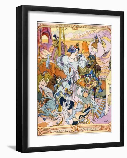 Central Panel of a Triptych Illustration from the Book 'La Porte Des Reves' by Marcel Schwob, 1899-Georges de Feure-Framed Giclee Print